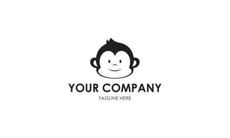 Monkey head logo template vectorのイラスト素材