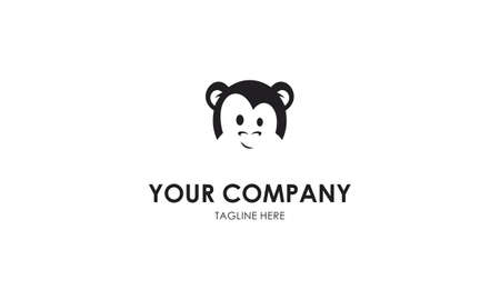 Monkey head logo template vectorのイラスト素材