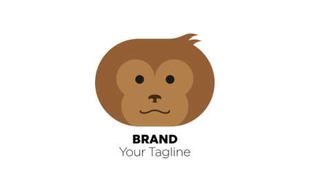 Monkey head logo template vectorのイラスト素材