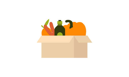 Grocery bags set. plastic and paper pack logoのイラスト素材