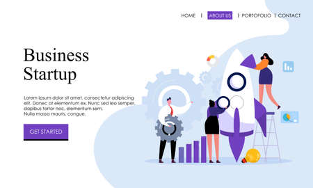 Business strartup abstract concept. Website, web page, landing page templateのイラスト素材