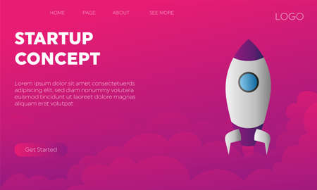 Business strartup abstract concept. Website, web page, landing page templateのイラスト素材