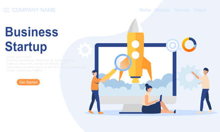 Business strartup abstract concept. Website, web page, landing page templateのイラスト素材