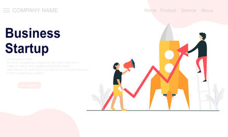 Business strartup abstract concept. Website, web page, landing page templateのイラスト素材