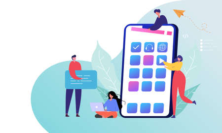 Development app website concept illustration vectorのイラスト素材