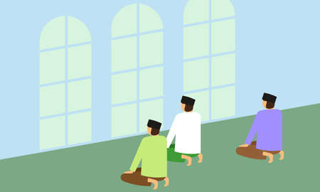 Religious muslim praying ramadan kareem holy month religionのイラスト素材