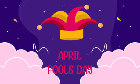 Flat april fools day illustration vectorのイラスト素材