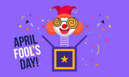 Flat april fools day illustration vectorのイラスト素材