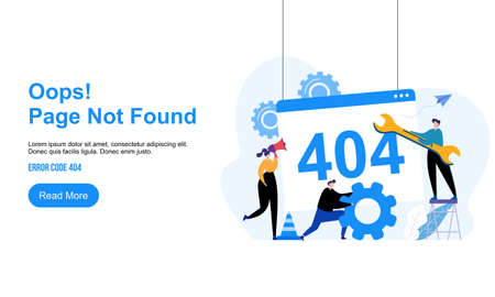 Page not found metaphor, page Error 404 Creative landing page design templateのイラスト素材