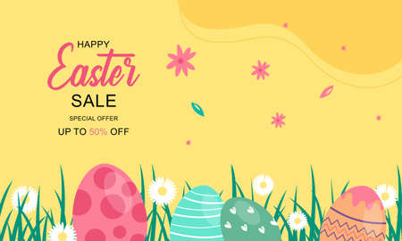 Happy easter day design background vector illustrationのイラスト素材