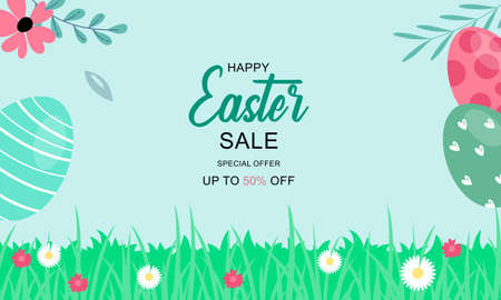 Happy easter day design background vector illustrationのイラスト素材