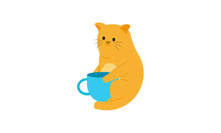 cats and tea cups a cup teaのイラスト素材