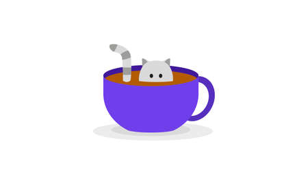 cats and tea cups a cup teaのイラスト素材