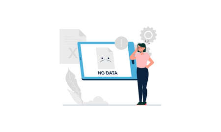 No data, empty data concept illustration vectorのイラスト素材