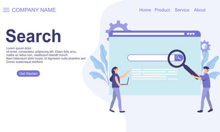 Search concept for landing page illustrationのイラスト素材