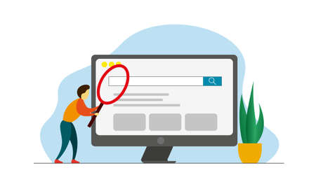 Search concept for landing page illustrationのイラスト素材