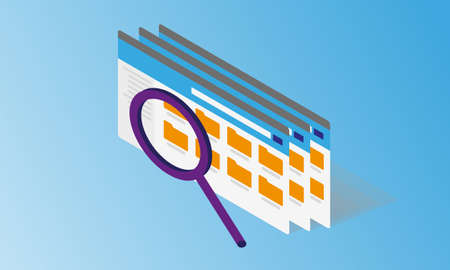 Magnifying glass with file searching vectorのイラスト素材