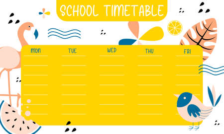 Template school timetable for students or pupilsのイラスト素材