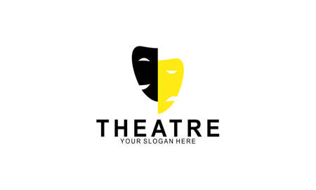 Mask theatre drama, theatre, face logoのイラスト素材