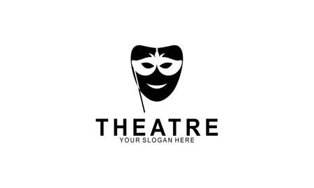Mask theatre drama, theatre, face logoのイラスト素材