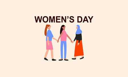 Concept of gender equality and female empowerment movement illustrationのイラスト素材