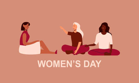 Concept of gender equality and female empowerment movement illustrationのイラスト素材