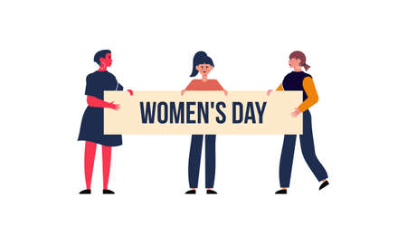 Concept of gender equality and female empowerment movement illustrationのイラスト素材