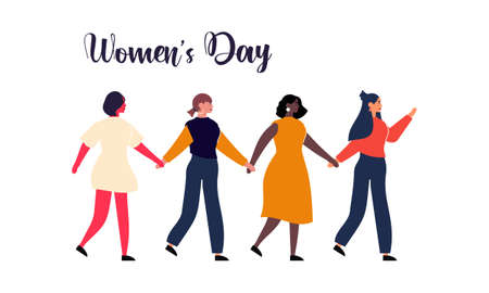 Concept of gender equality and female empowerment movement illustrationのイラスト素材