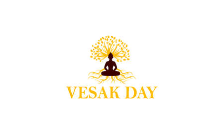Happy vesak day or buddha purnima logo designのイラスト素材