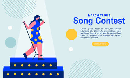 Song contest on stage illustration conceptのイラスト素材