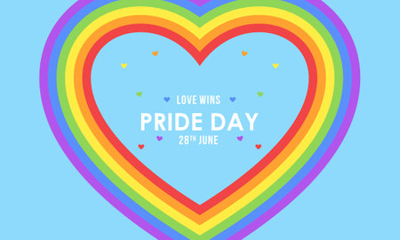 Pride day flag ribbon backgroundのイラスト素材