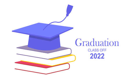 Graduation hats background with mortar boards vectorのイラスト素材