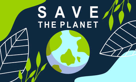 Earth Day posters with green backgroundsのイラスト素材