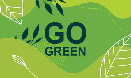 Earth Day posters with green backgroundsのイラスト素材