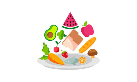 World food day healthy eating illustration green food safety vectorのイラスト素材