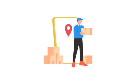 Delivery service, delivery fast shipping concept illustrationのイラスト素材
