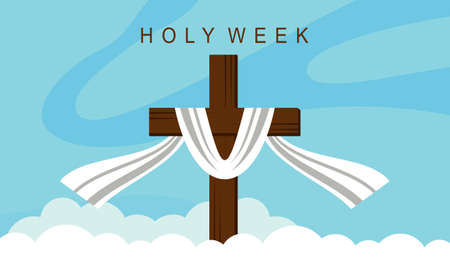Flat design holy week concept logo vector