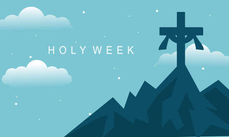 Flat design holy week concept logo vectorのイラスト素材