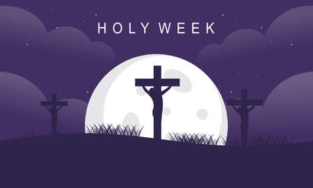 Flat design holy week concept logo vectorのイラスト素材