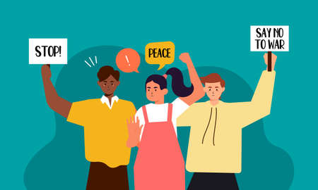People are against war. Say no to war. Peace to the world illustrationのイラスト素材