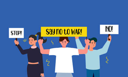 People are against war. Say no to war. Peace to the world illustrationのイラスト素材