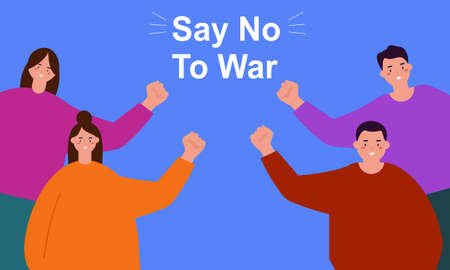 People are against war. Say no to war. Peace to the world illustrationのイラスト素材