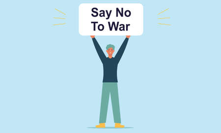People are against war. Say no to war. Peace to the world illustrationのイラスト素材