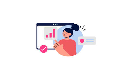 Social media marketing concept with characters illustrationのイラスト素材