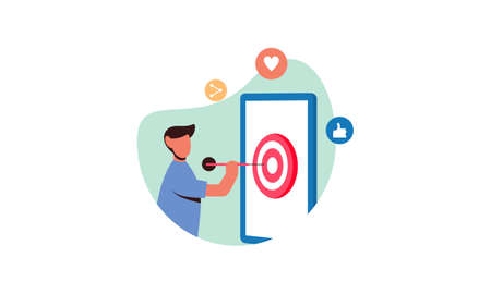 Social media marketing concept with characters illustrationのイラスト素材