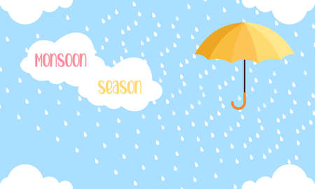 Monsoon season composition with flat designのイラスト素材