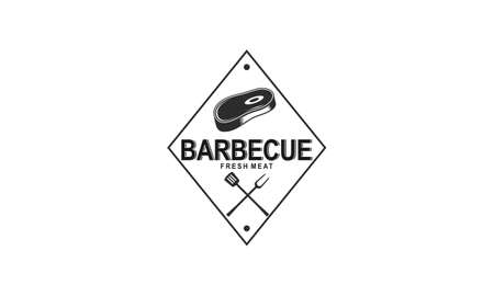 Creative barbecue logo template with detailsのイラスト素材