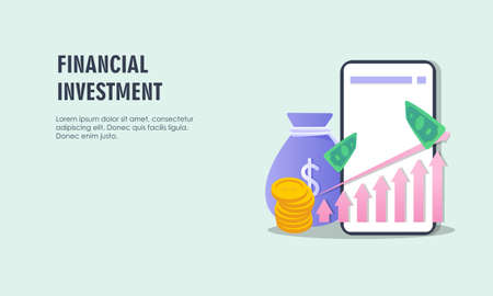 Financial investment. Creative concept of market movement logoのイラスト素材