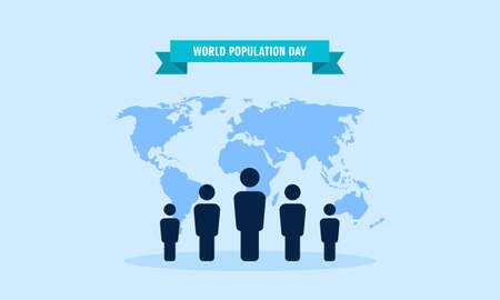 World population day illustration, poster or banner