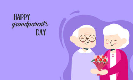 Happy grandparents day, elderly background illustrationのイラスト素材
